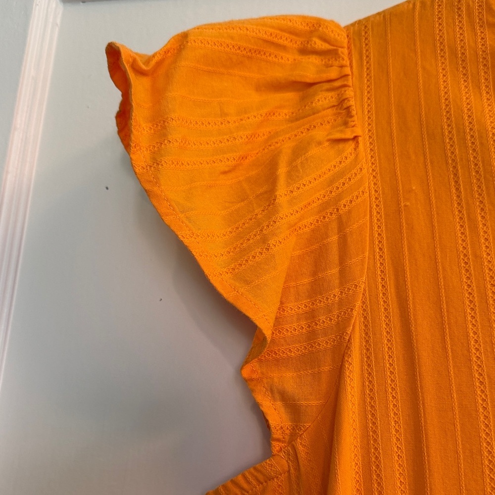 Draper James V-Neck Tiered Maxi Dress in Bright Orange - Picture 3 of 5